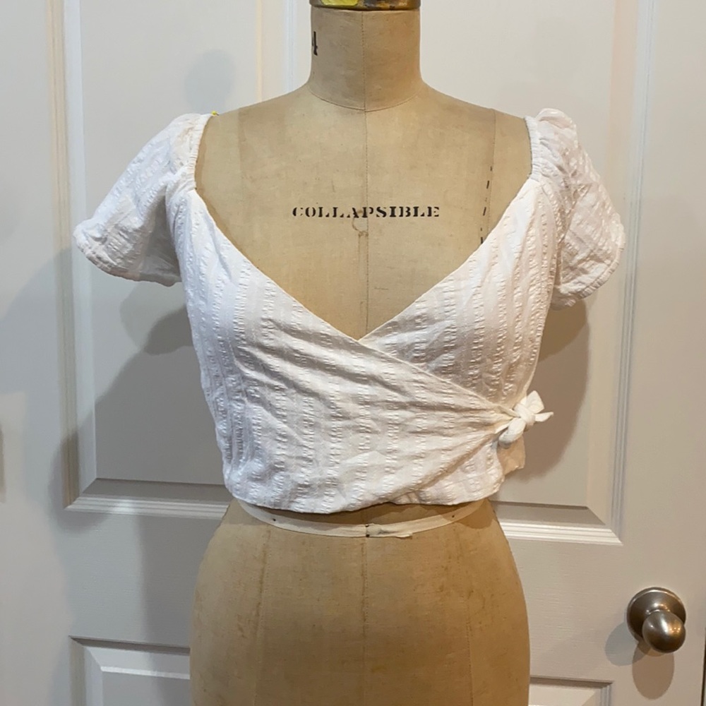 White wrap top